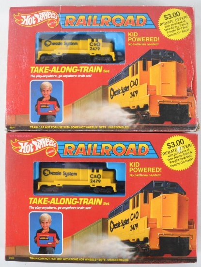 Group of 2 Hot Wheels Railroad Take-Along-Train Set in Original Boxes