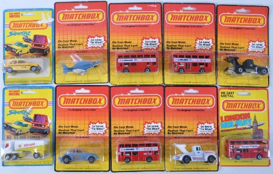 Group of 10 Matchbox Superfast Die-Cast Vehicles in Original Packaging