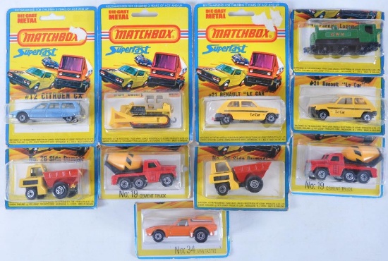 Group of 10 Matchbox Superfast Die-Cast Vehicles in Original Packaging