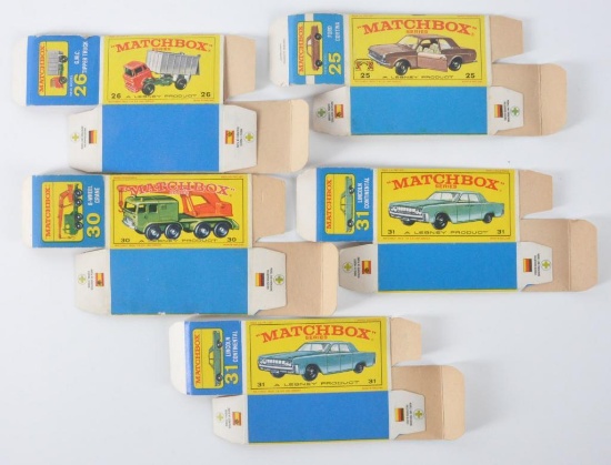 Group of 5 Matchbox E Boxes