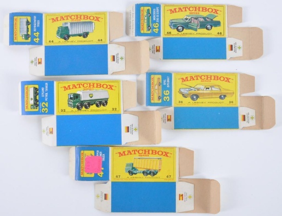 Group of 5 Matchbox E Boxes