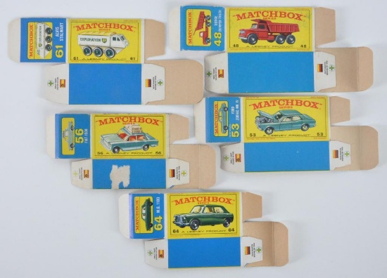 Group of 5 Matchbox E Boxes