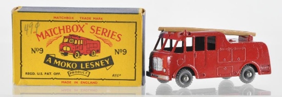 Matchbox No. 9 Fire Engine Die-Cast Vehicle with Original Box