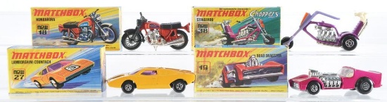 Group of 4 Matchbox Superfast Die-Cast Vehicles with Original Boxes