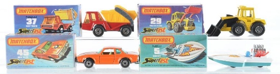 Group of 4 Matchbox Superfast Die-Cast Vehicles with Original Boxes