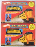 Group of 2 Hot Wheels Railroad Take-Along-Train Set in Original Boxes