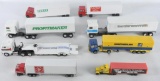 Group of 8 Toy Semi Trucks