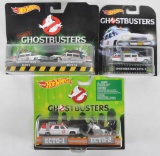 Group of Hot Wheels Ghostbusters Die-Cast Vehicles in Original Packaging