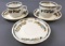Group of 5 vintage Pullman cups and saucers