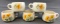 Group of 5 vintage Santa Fe Railway California Poppy Mugs