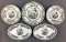 Group of 5 vintage Indian Tree pattern railroad plates