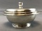 Vintage silver soldered bowl with lid from railroad dining car