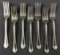 Group of 7 vintage pullman company forks