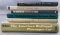 Group of six hardcover books about passenger trains
