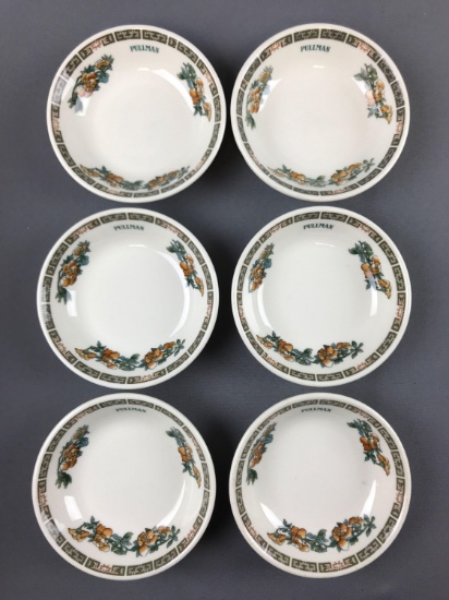 Group of 6 vintage Pullman bowls