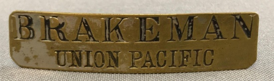 Vintage Union Pacific brakeman hat badge