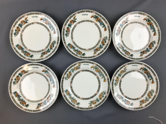 Group of 6 vintage Pullman Railroad salad plates
