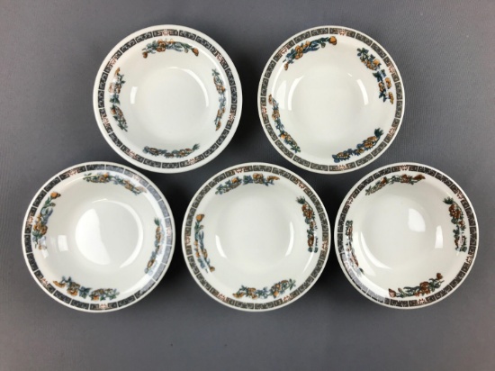 Group of 5 vintage Sterling China Indian Tree pattern bowls