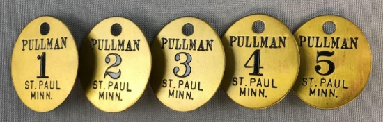 Vintage Pullman Numbers Tags/pins