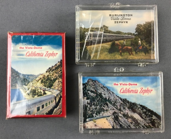 Group of 3 Vintage California Zephyr Playing Cards