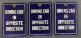 Vintage Pullman Railroad Company Dining Car Signs