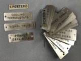 Group of Vintage Pullman Metal label signs for train cars