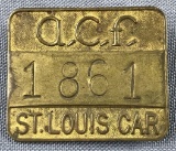 Vintage American Car Foundry St Louis car workers ID badge