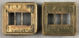 Vintage brass Erie Railroad ticket agent stamp covers
