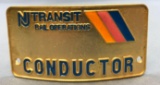 Vintage NJ transit rail operations conductor hat badge