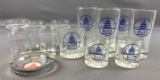 Group of Vintage B & O railroad glasses and ashtray