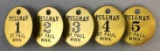 Vintage Pullman Numbers Tags/pins