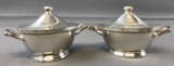 Vintage Pullman Company silver soldered covered sugar bowls