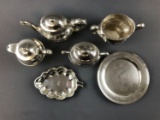 Group of 6 silver soldered/plate items