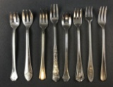 Group of 8 vintage Railroad appetizer forks