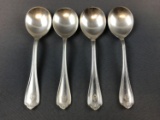 Group of 4 Erie Railroad soup spoons