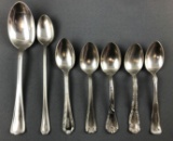 Group of 7 vintage Railroad flatware spoons