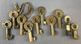 Group of vintage railroad keys