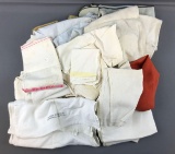 Group of vintage hand towels and linens