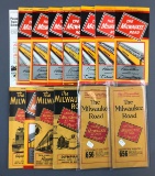 Group of vintage the Milwaukee road passenger train schedules