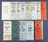 Group of vintage railroad employee time tables