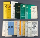 Group of vintage railroad employee time tables