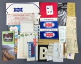 Group of vintage railroad stationery, score books for playing cards and more