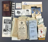 Group of vintage railroad receipts, time tables and more