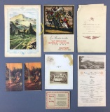 Group of vintage railroad menus