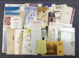 Group of vintage railroad dining car menus