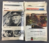 Group of vintage railroad magazine advertising