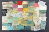 Group of vintage railroad employee ID cards, passes, tickets and more