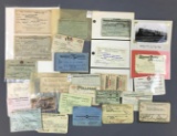 Group of railroad tickets, passes, and more