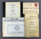 Group of vintage railroad passenger diagram books and more