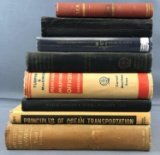 Group of 8 books about ships including Principles of Ocean Transportation and more